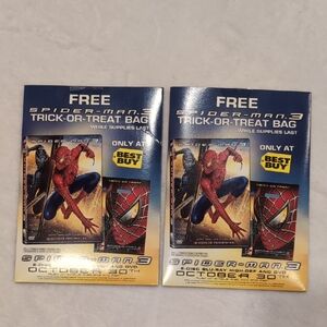 Spider-Man 3 Trick-or-Treat Bag Promo Best Buy lot of 2 sealed promo packs!